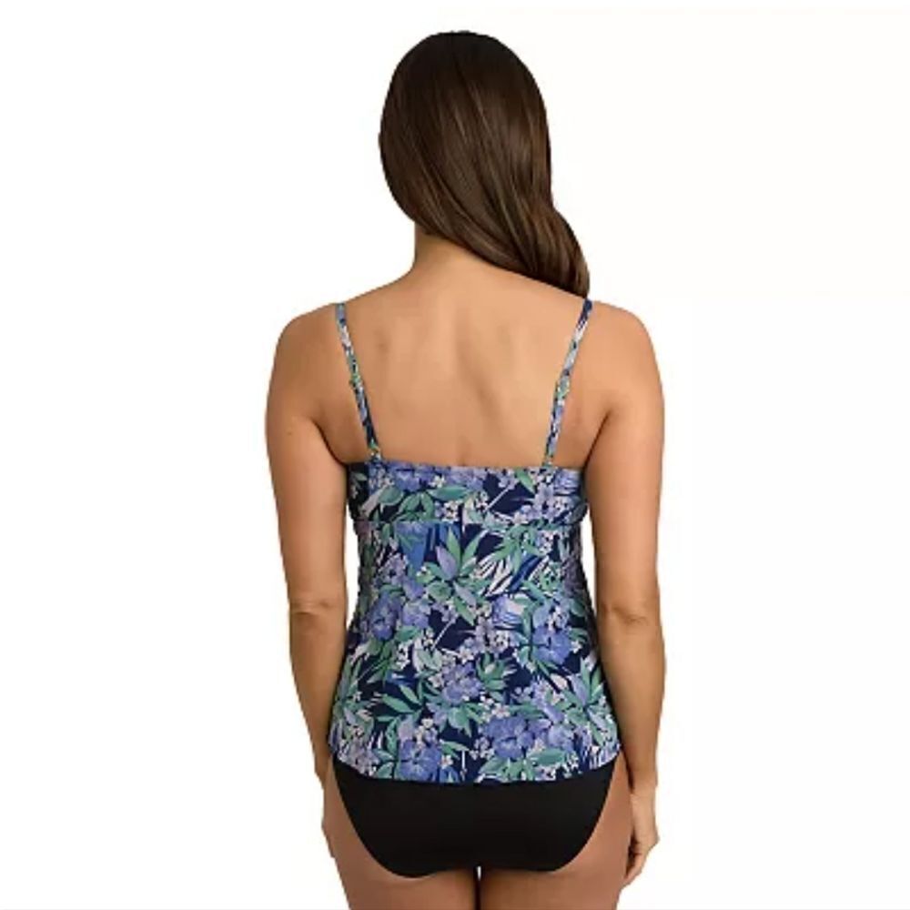 NWT A Shore Fit Kofi Mesh Tummy Solutions Flared Bandeau Swim Top 14 - Picture 2 of 6